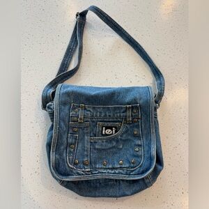 Y2K LEI Jeans Denim Crossbody Shoulder Bag Purse Vintage Jean Pocket Style 90s